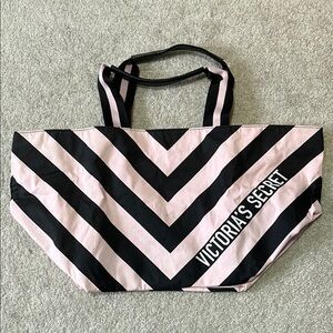 Victoria's Secret Chevron Black and Pink Tote